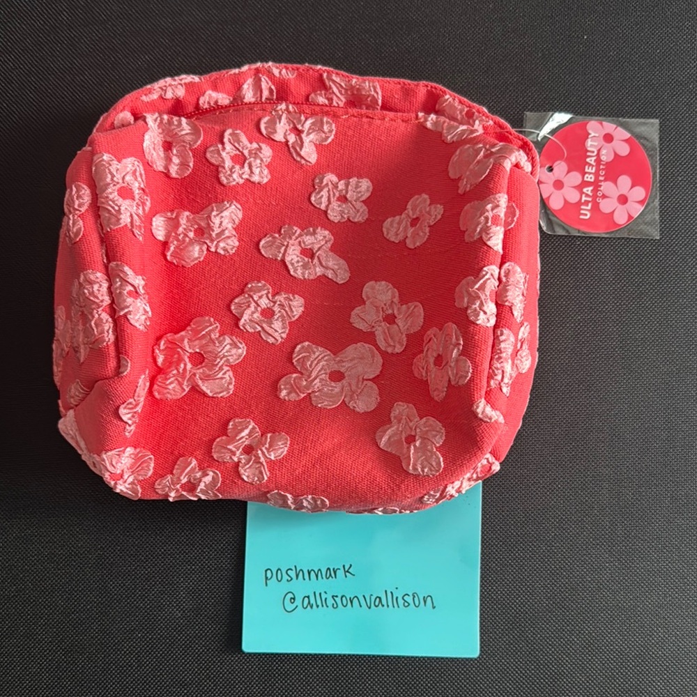 Ulta Beauty Coral Floral Pouch